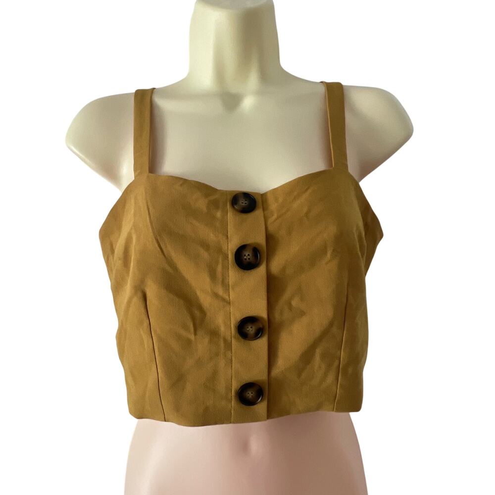 Love J Gold Crop Top Woman Size Small Wardrobe Basic Minimalist